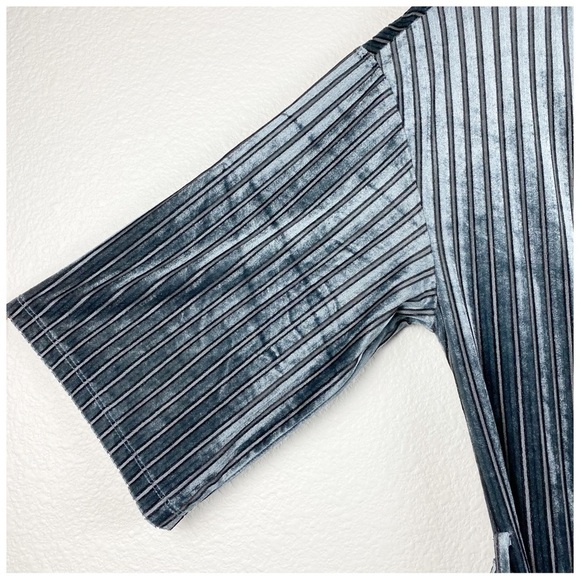 Zara Gray Velvet Striped Jumpsuit Size Medium - Picture 7 of 11